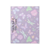 Gepersonaliseerde vlinder libel bloem elegant notitieblok (Linkerzijde)