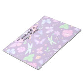 Gepersonaliseerde vlinder libel bloem elegant notitieblok (Schuin)