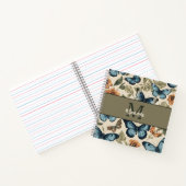 Gepersonaliseerde  Vlinder Monogram Sketchbook Notitieboek (Binnen)