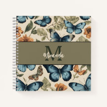 Gepersonaliseerde Vlinder Monogram Sketchbook