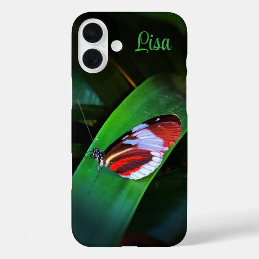 Gepersonaliseerde vlinder op blad Apple iPhone Cas Case-Mate iPhone Case (Achterkant)