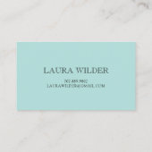 Gepersonaliseerde vlinderillustratie op blauw groe visitekaartje (Achterkant)