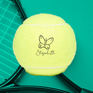 Gepersonaliseerde Vlindernaam Monogrammed Tennisballen