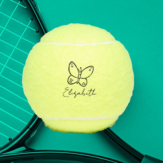 Gepersonaliseerde Vlindernaam Monogrammed Tennisballen