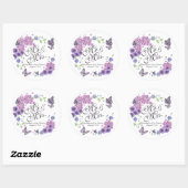 Gepersonaliseerde vlinders Floral bruiloft Sticker (Vel)