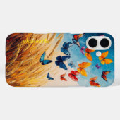Gepersonaliseerde vlinders in het Wheatfield Case-Mate iPhone Case (Achterkant (horizontaal))