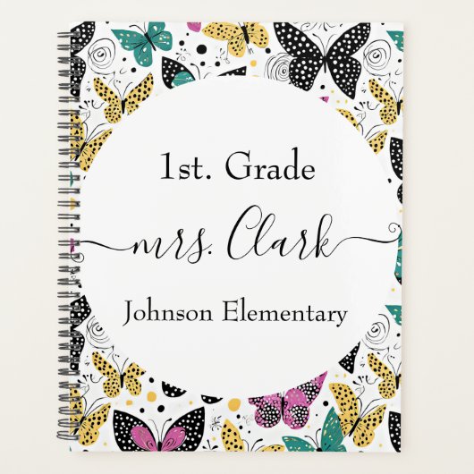 Gepersonaliseerde vlinders leraar les planner (Voorkant)