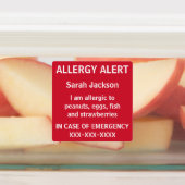 Gepersonaliseerde voedselallergie Alert Kinder kin Labels (Aangebracht)
