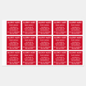 Gepersonaliseerde voedselallergie Alert Kinder kin Labels (Vel)