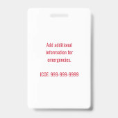 Gepersonaliseerde voedselallergie alert kinderen m badge (Achterkant)