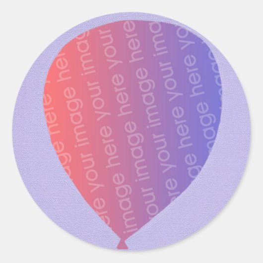 Gepersonaliseerde Voeg Fotoballon Verjaardag Stick Ronde Sticker (Voorkant)