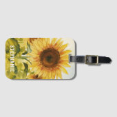 Gepersonaliseerde Voeg Jouw naam Zonnebloem Waterv Bagagelabel (Voorkant (horizontaal))