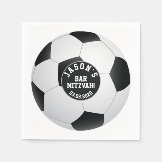 Gepersonaliseerde Voetbal bar mitswa Servet (Voorkant)