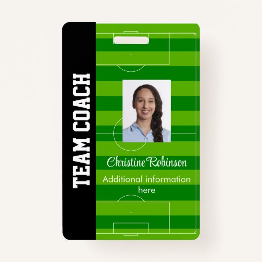 Gepersonaliseerde Voetbal coach badge (Voorkant)