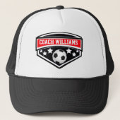 Gepersonaliseerde Voetbal coach Star Embleem Trucker Pet (Voorkant)