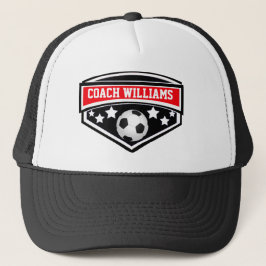 Gepersonaliseerde Voetbal coach Star Embleem Trucker Pet