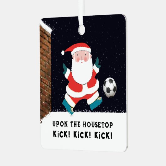 Gepersonaliseerde voetbal collectible 2024 metalen ornament (Voorkant links)