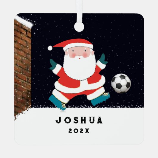 Gepersonaliseerde voetbal collectible 2024 metalen ornament (Achterkant)