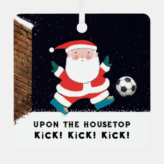 Gepersonaliseerde voetbal collectible 2024 metalen ornament (Voorkant)