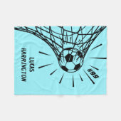 Gepersonaliseerde Voetbal Doel Naam & Nummer Fleece Deken (Voorkant (Horizontaal))