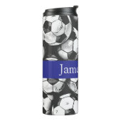 Gepersonaliseerde voetbal drink tumbler thermosbeker (Gedraaid links)