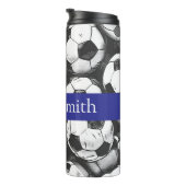 Gepersonaliseerde voetbal drink tumbler thermosbeker (Geroteerd rechts)