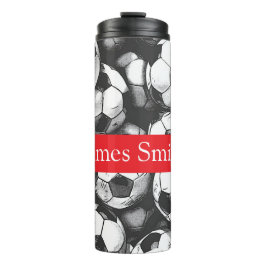 Gepersonaliseerde voetbal drink tumbler thermosbeker