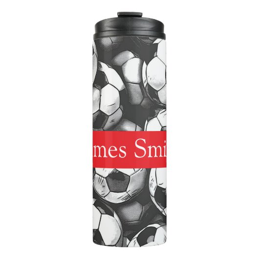 Gepersonaliseerde voetbal drink tumbler thermosbeker (Voorkant)