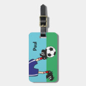 Gepersonaliseerde voetbal football speler bagagelabel (Voorkant verticaal)