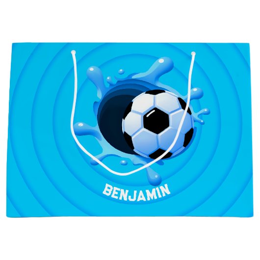 Gepersonaliseerde Voetbal grote geschenkzak Groot Cadeauzakje (Voorkant)