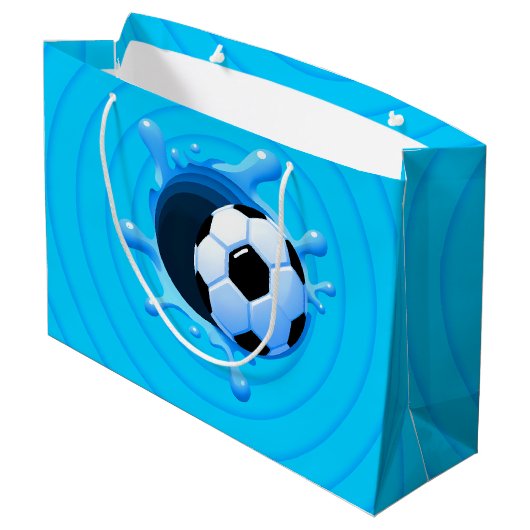Gepersonaliseerde Voetbal grote geschenkzak Groot Cadeauzakje (Achterkant Gekanteld)