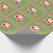 Gepersonaliseerde Voetbal Kerstmis Cadeaupapier (Hoek)