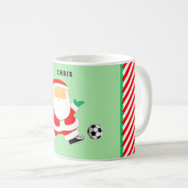 Gepersonaliseerde Voetbal Kerstmis Collectible Koffiemok