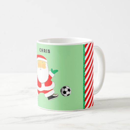Gepersonaliseerde Voetbal Kerstmis Collectible Koffiemok (Voorkant rechts)