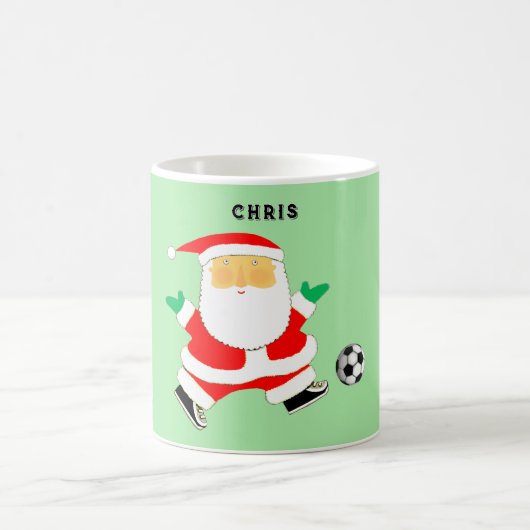 Gepersonaliseerde Voetbal Kerstmis Collectible Koffiemok (Center)