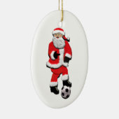 Gepersonaliseerde Voetbal Kerstmis Keramisch Ornament (Rechts)
