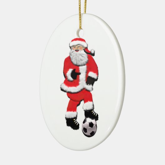 Gepersonaliseerde Voetbal Kerstmis Keramisch Ornament (Links)