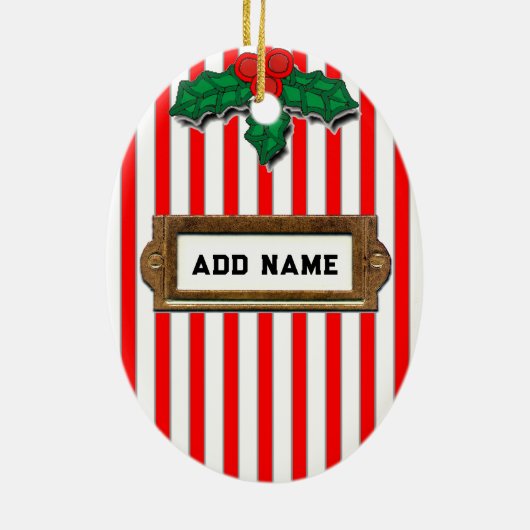 Gepersonaliseerde Voetbal Kerstmis Keramisch Ornament (Achterkant)