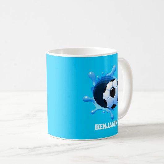 Gepersonaliseerde Voetbal Koffie Mok (Voorkant rechts)