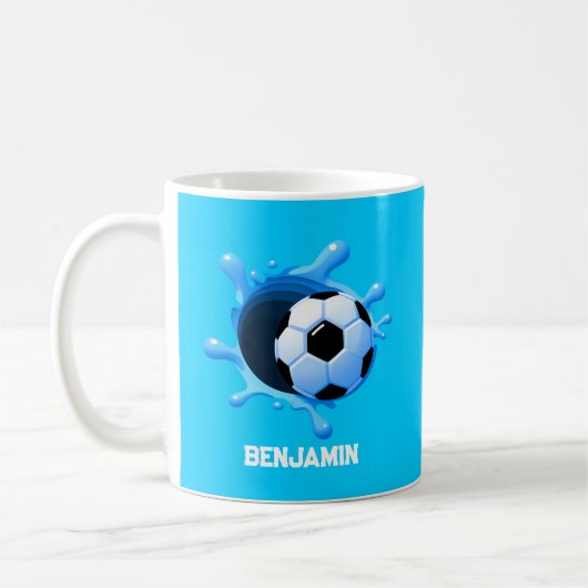 Gepersonaliseerde Voetbal Koffie Mok (Links)