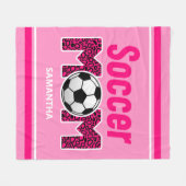 Gepersonaliseerde Voetbal Mama Custom Name Fleece Deken (Voorkant (Horizontaal))