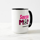 Gepersonaliseerde Voetbal Mama Custom Name Mok (Voorkant rechts)