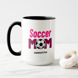 Gepersonaliseerde Voetbal Mama Custom Name Mok