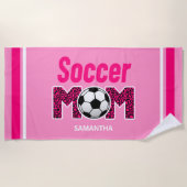 Gepersonaliseerde Voetbal Mama Custom Name Strandlaken (Voorkant)