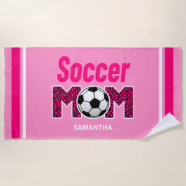 Gepersonaliseerde Voetbal Mama Custom Name Strandlaken