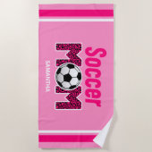 Gepersonaliseerde Voetbal Mama Custom Name Strandlaken (Voorkant)