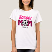 Gepersonaliseerde Voetbal Mama Custom Name T-shirt (Voorkant)