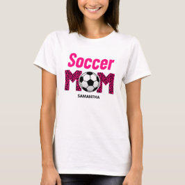 Gepersonaliseerde Voetbal Mama Custom Name T-shirt