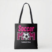 Gepersonaliseerde Voetbal Mama Custom Name Tote Bag (Voorkant)