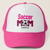 Gepersonaliseerde Voetbal Mama Custom Name Trucker Pet (Voorkant)